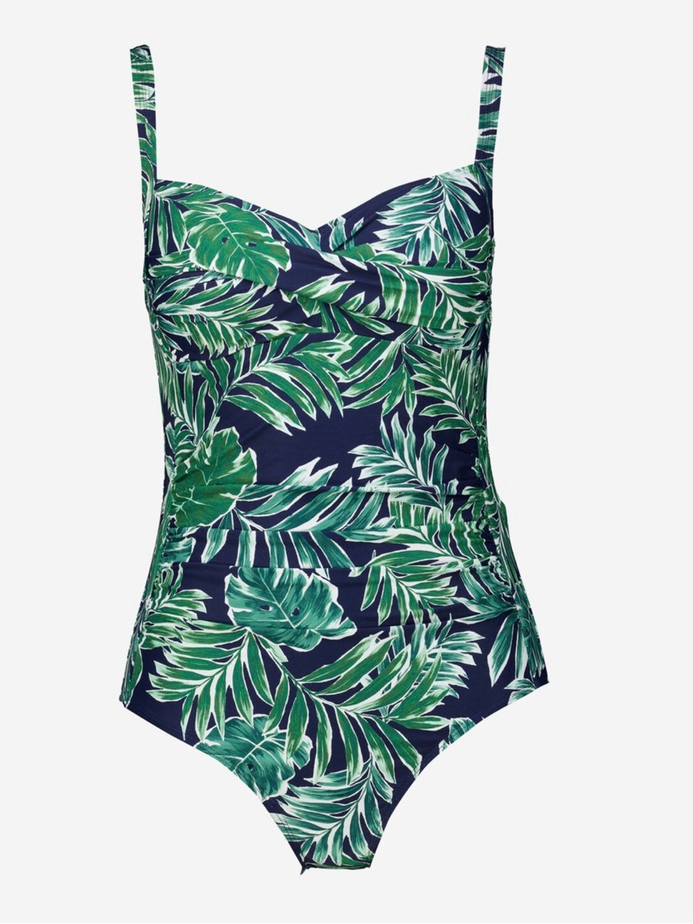 Tropical Leaf Navy One-Piece Swimsuit